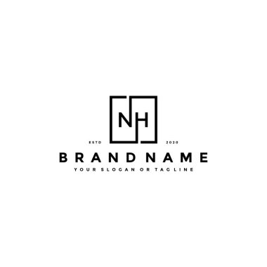 NH harfi logo tasarım vektör şablonu
