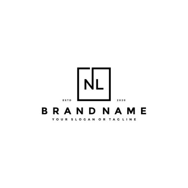 NL harfi logo tasarım vektör şablonu