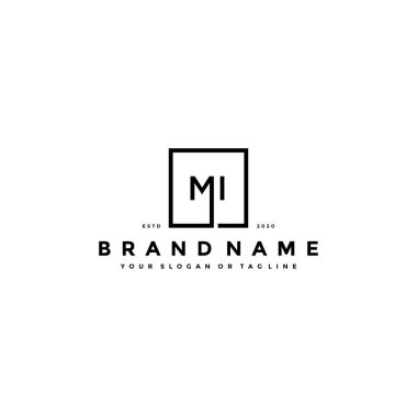 MI harfi logo tasarım vektör şablonu