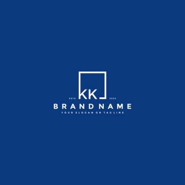 KK harfi logo tasarım vektör şablonu