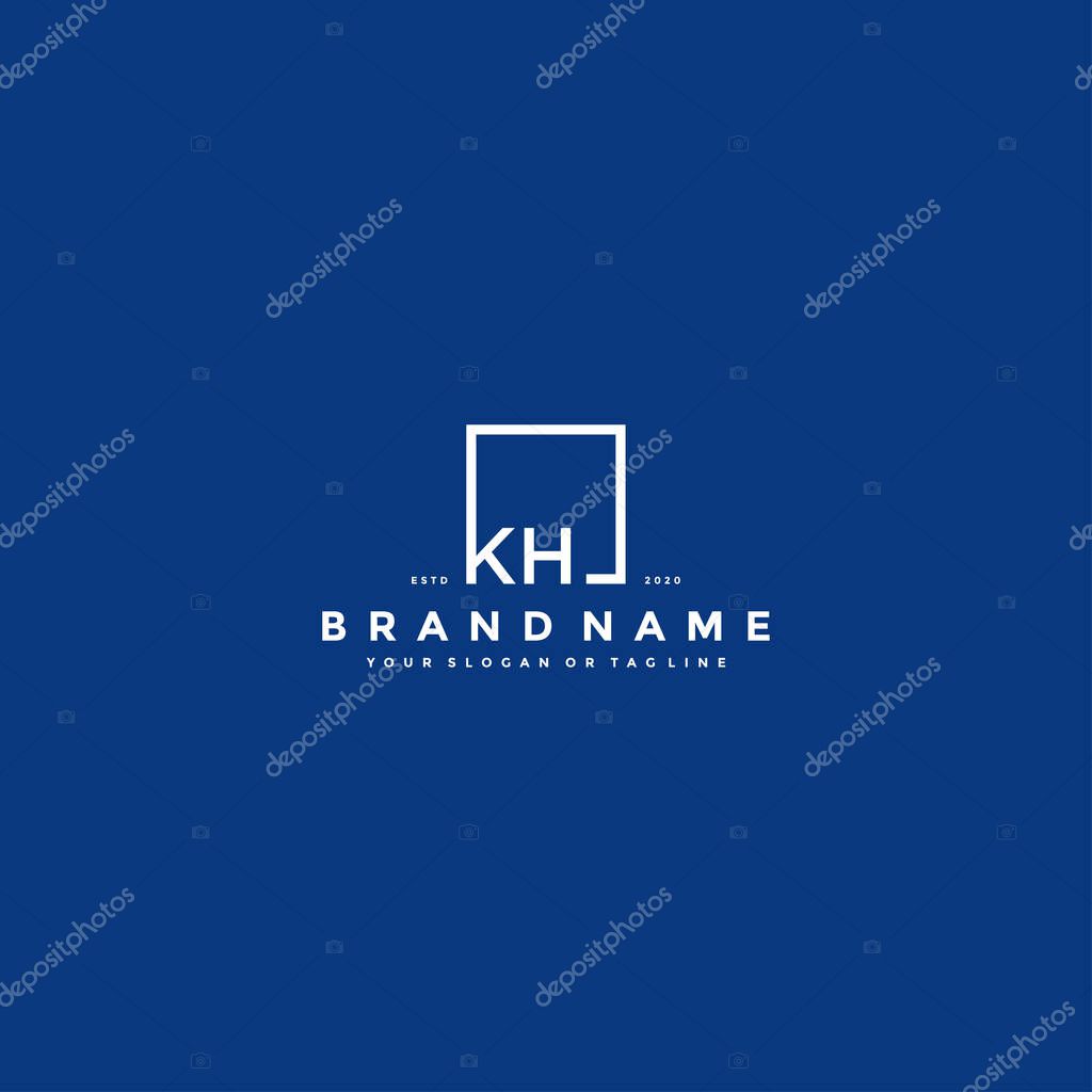 Letter KH logo design vector template