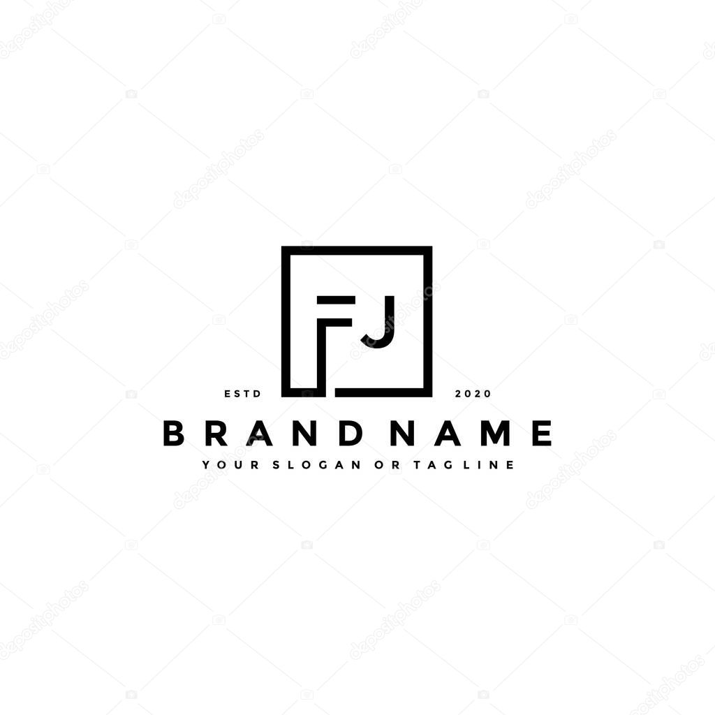 Letter FJ logo design vector template