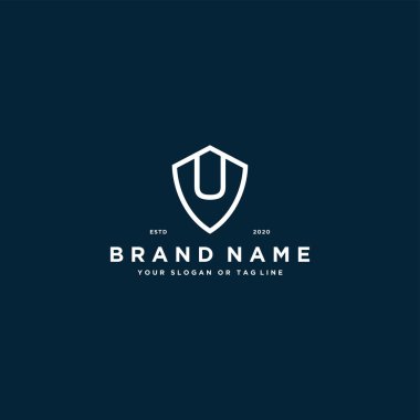 U harfi kalkan logo tasarım vektör şablonu