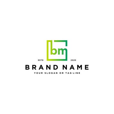 BM harfi logo tasarım vektör şablonu