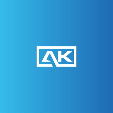 AK harfi logo tasarım vektör şablonu
