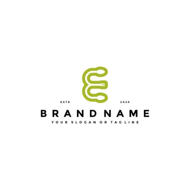 E harfi gıda logo tasarım vektör şablonu