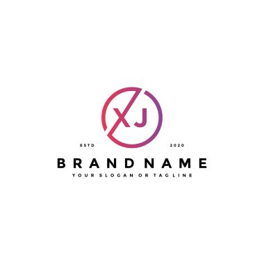XJ harfi logo tasarım vektör şablonu