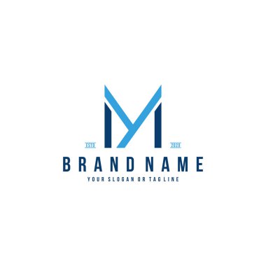 harf ym logo tasarım vektör şablonu