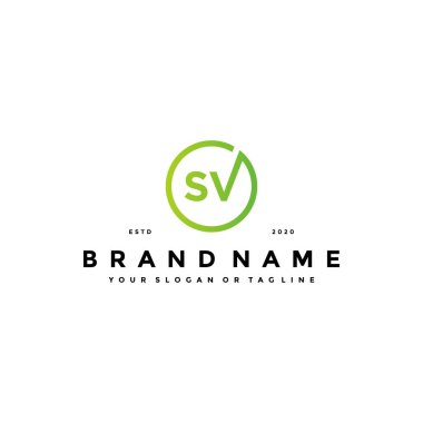 harf SV logo tasarım vektör şablonu