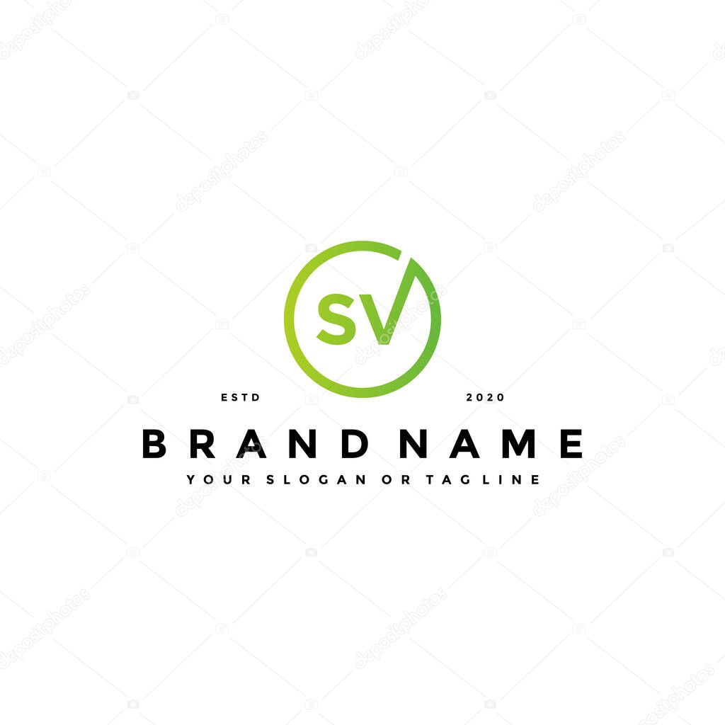 Letter SV logo design vector template