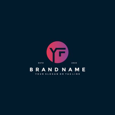 YF logo tasarım vektör şablonu
