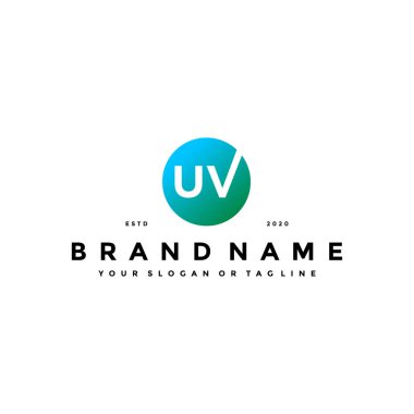 harf UV logo tasarım vektör şablonu