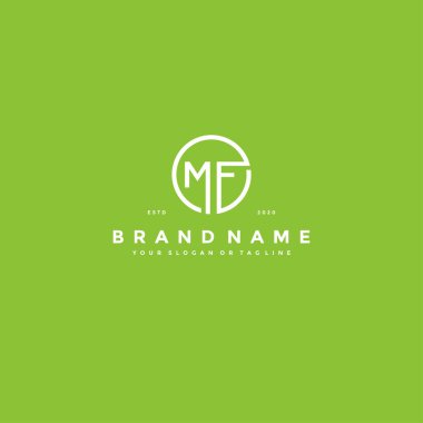harf MF logo tasarım vektör şablonu