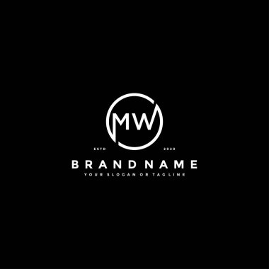 MW harfi logo tasarım vektör şablonu