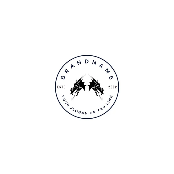 Modèle Vecteur Dragon Ailé Design Logo — Image vectorielle