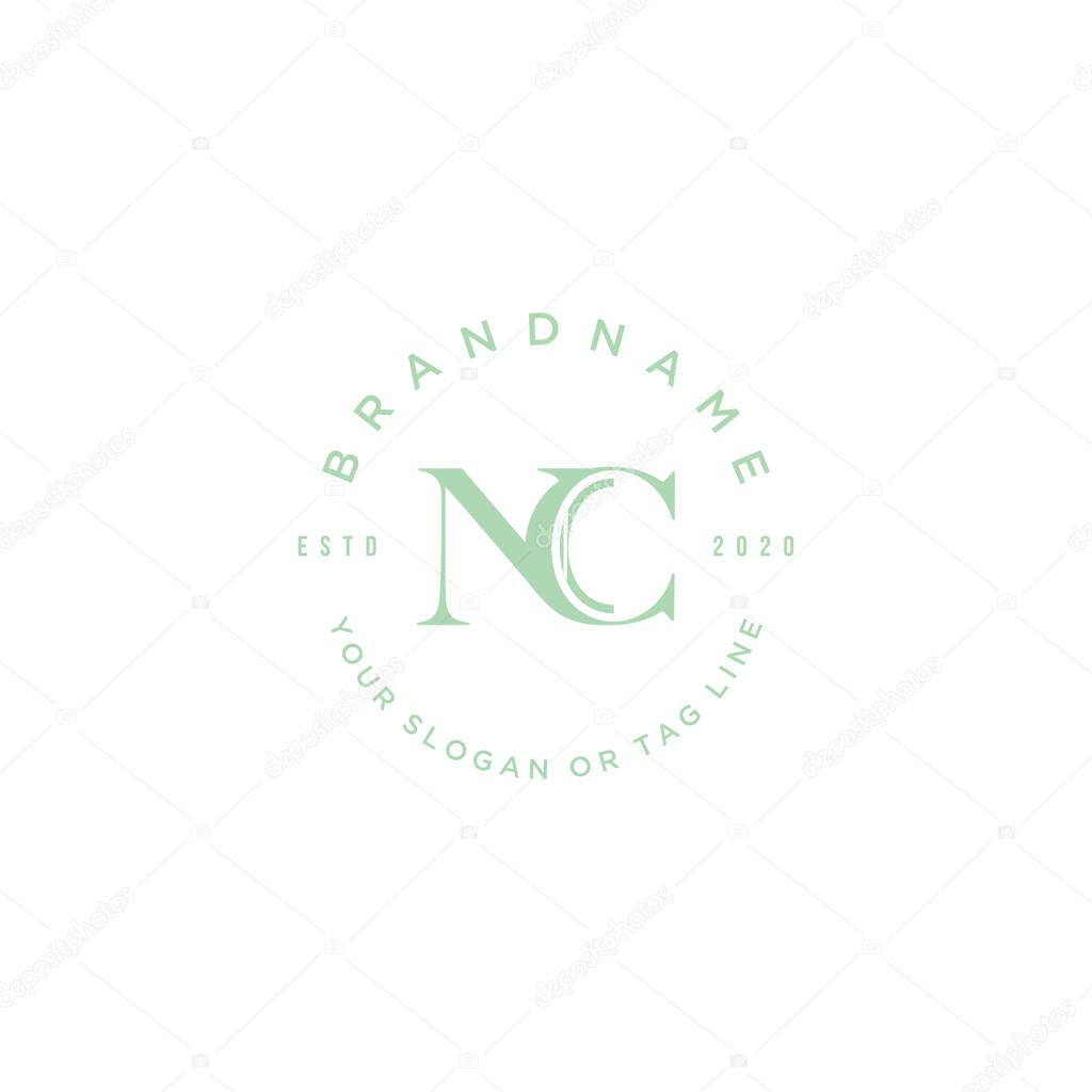 letter NC logo design vector template