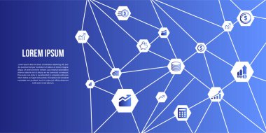 Soyut ağ finans şirketi ikonu vektörü tasarla