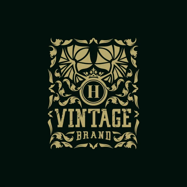 Letter Vintage Logo Design Vector Template — Stock Vector