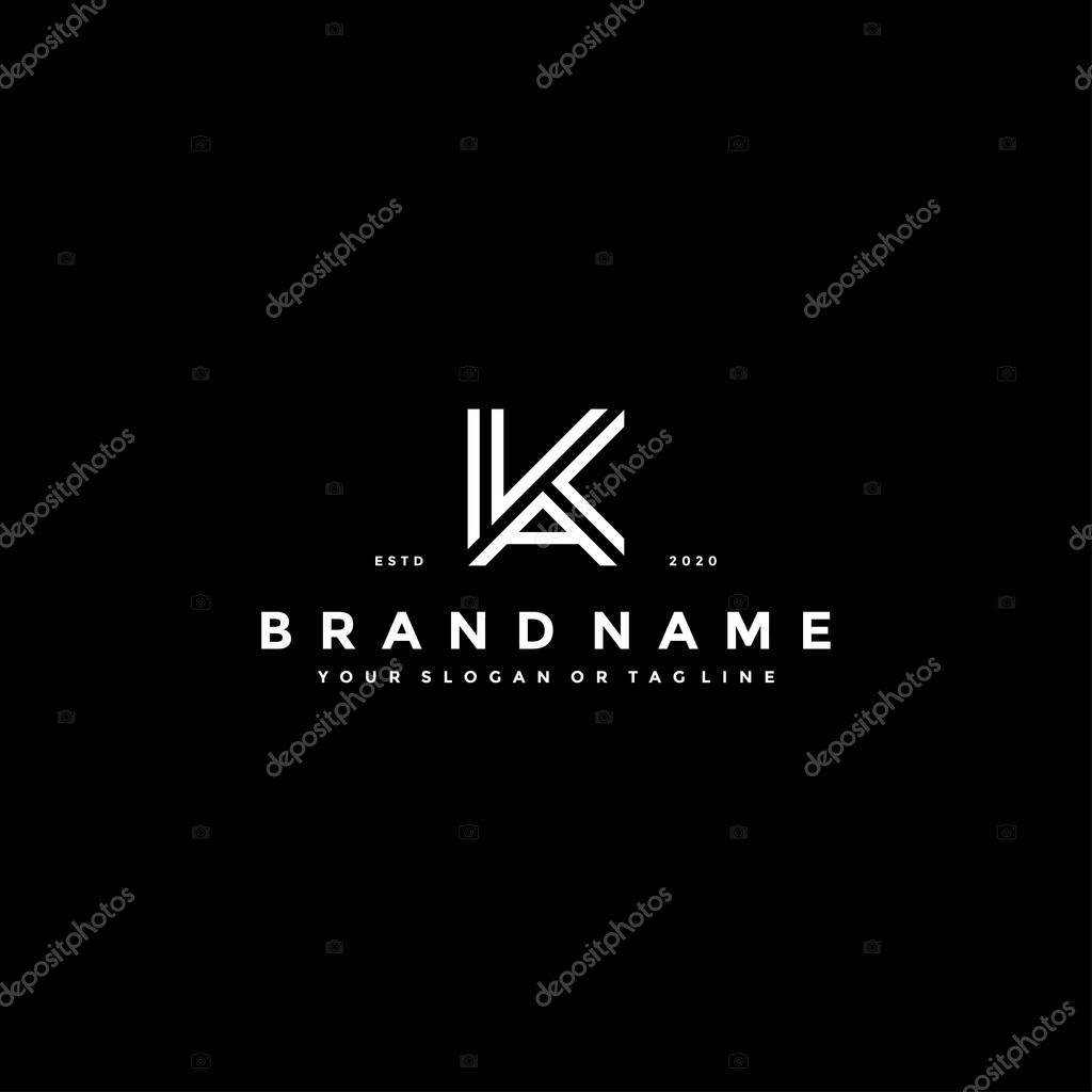 Letter KA Logo design vector template