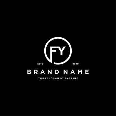 FY harfi logo tasarım vektör şablonu