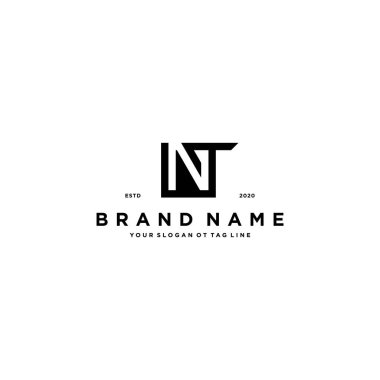 NT harfi logo tasarım vektör şablonu