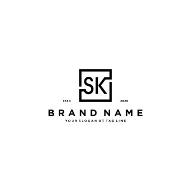 SK logo tasarım vektör şablonu