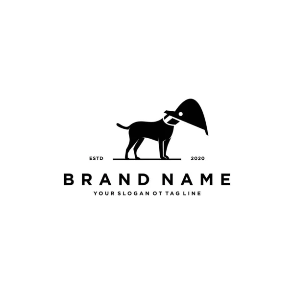 犬やショベルのロゴデザインベクトルテンプレート — ストックベクタ