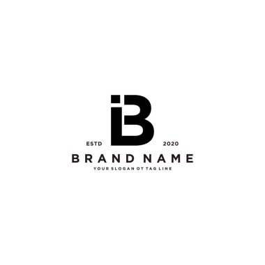 BI harfi logo tasarım vektör şablonu