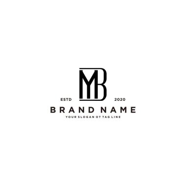 BM harfi logo tasarım vektör şablonu