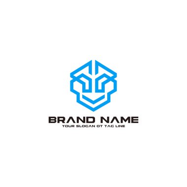 modern robot logo tasarım vektör şablonu