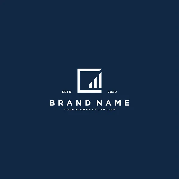 Carta Criativa Gráfico Financeiro Logo Design Vector Template — Vetor de Stock
