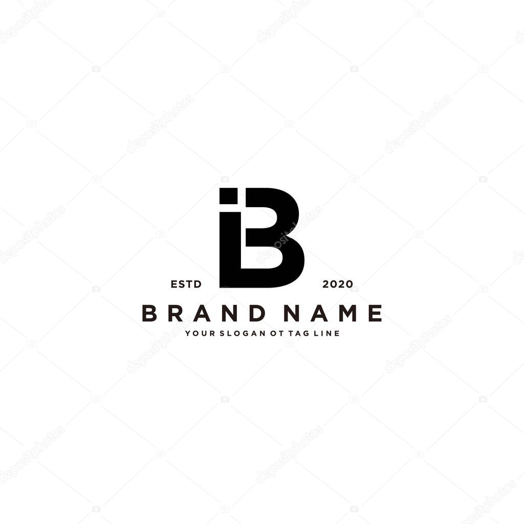 Letter BI logo design vector template