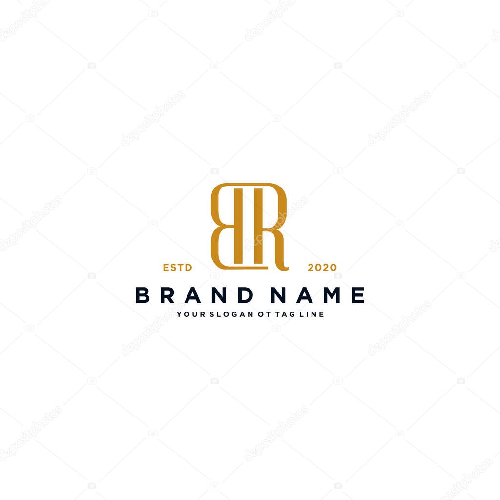 letter BR logo design vector template