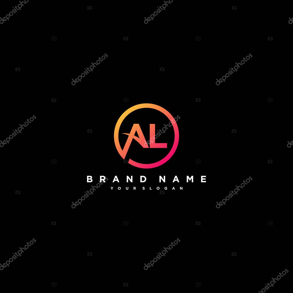 Letter AL logo design vector template