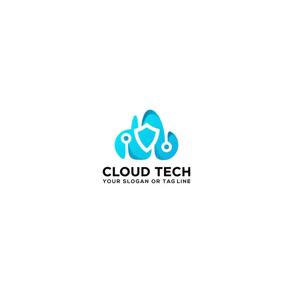 Cloud Security Logo Design Vektor Vorlage — Stockvektor