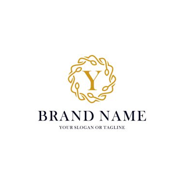 İlk harf Y lüks Logo Tasarım Şablonu