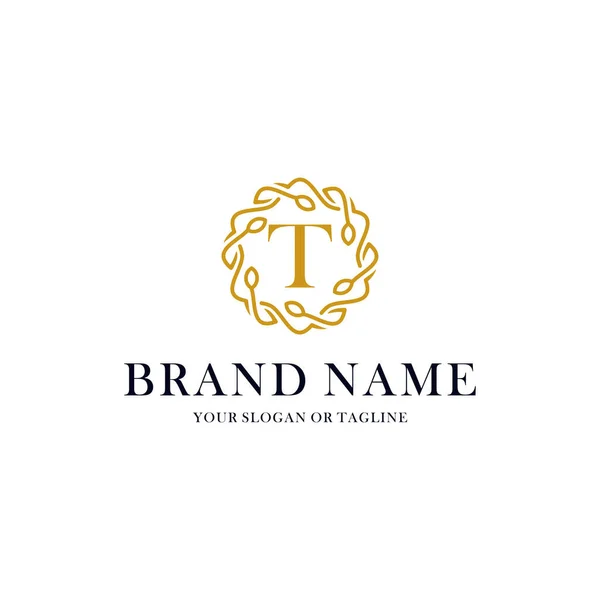 Carta Inicial Ornamento Luxo Logo Design Vector Template — Vetor de Stock