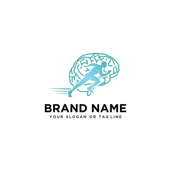 Logo Projektowe Mózgu Wzór Ludzkiego Wektora — Wektor stockowy