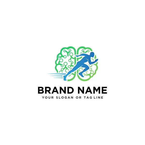 Логотип Дизайну Мозку Векторний Шаблон Людини — стоковий вектор