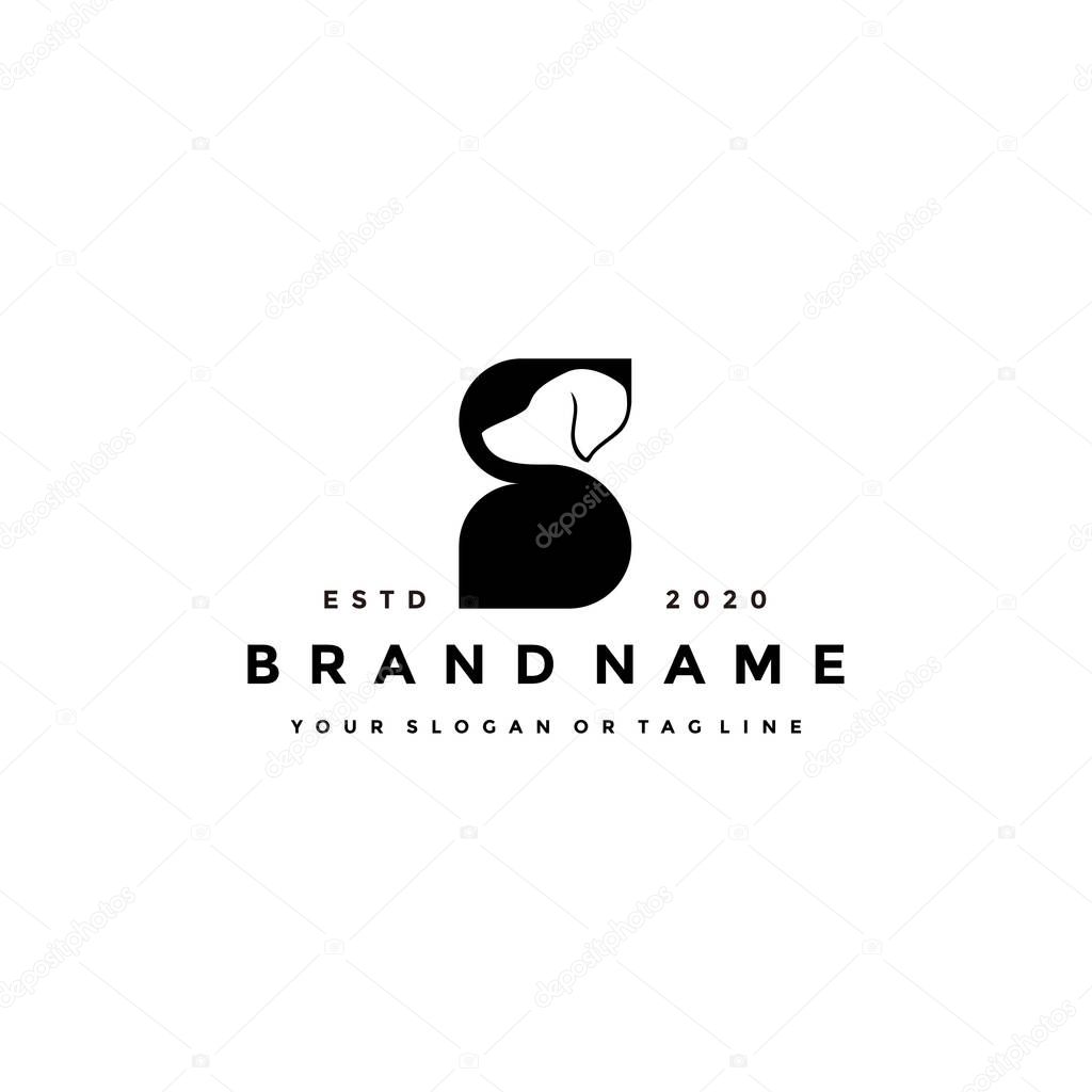 Creative design initials letter s dog vector template