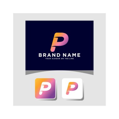 Renkli logo tasarımı P vektör şablonu