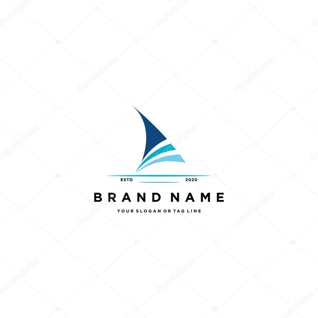 Sailboat logo design vector template