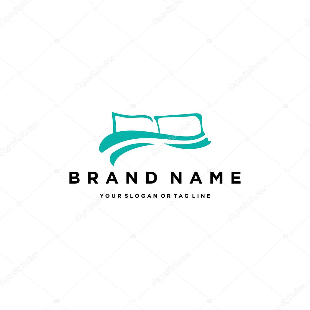 Pillow covers logo design vector template