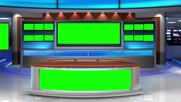 Virtual News Studio Set Écran Vert — Video