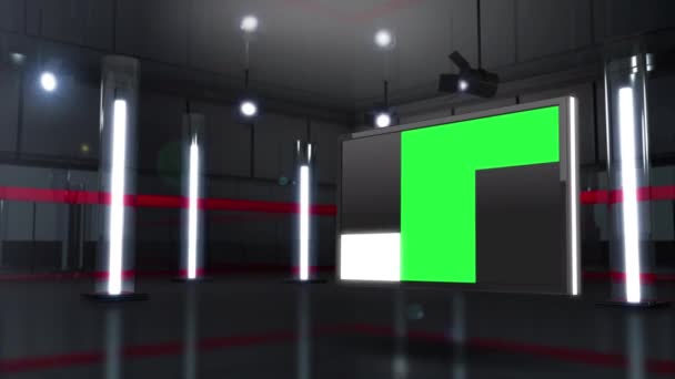 Virtual News Studio Ustaw Zielony Ekran — Wideo stockowe