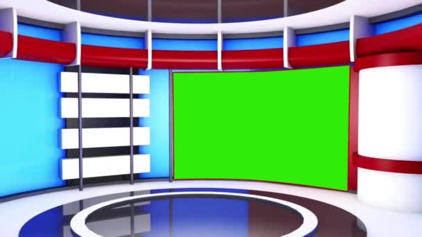 Virtual News Studio Set Schermo Verde — Video Stock