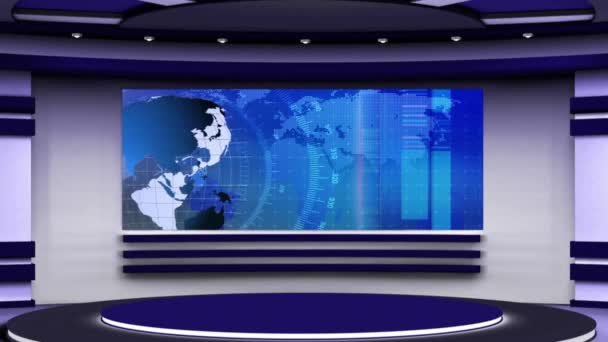 Virtual News Studio Set Background Stock Video Footage by  © #380512086