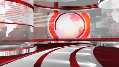 Sanal Kırmızı Haber Stüdyosu Arkaplanı