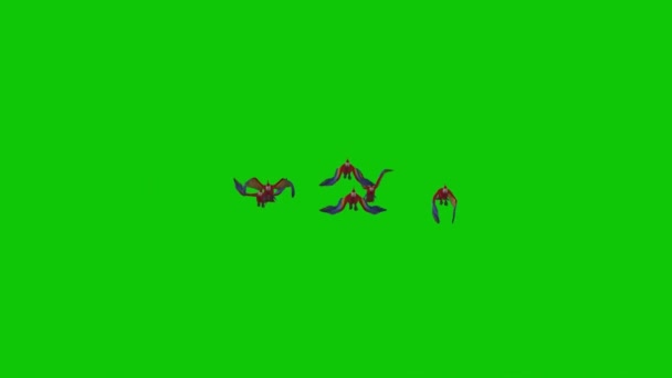 Macaw Papegaaien Vliegen Groen Scherm — Stockvideo