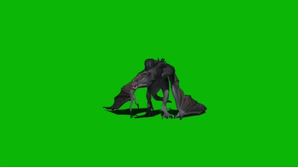 Dragón Volando Pantalla Verde — Vídeo de stock